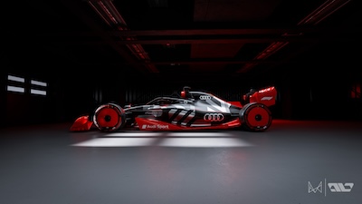 2026 Audi F1 concept car rendering