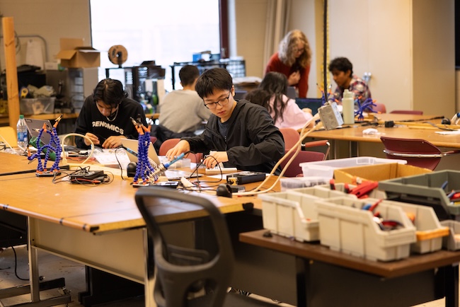 Georgia Tech computer science majors participate in a hands-on prototyping workshop