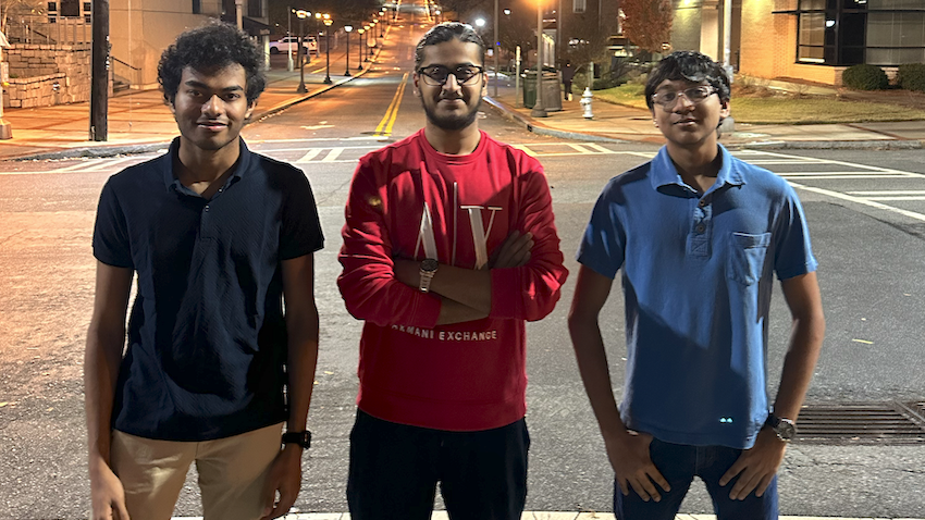 Georgia Tech CS majors Arnav Chintawar, Sahibpreet Singh, and Dhruv Roongta