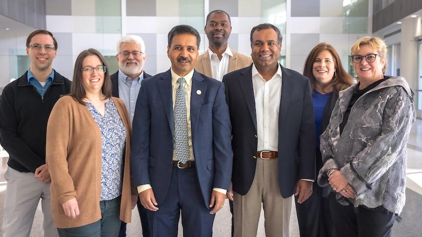 Group photo of College of Computing dean and new associate deans